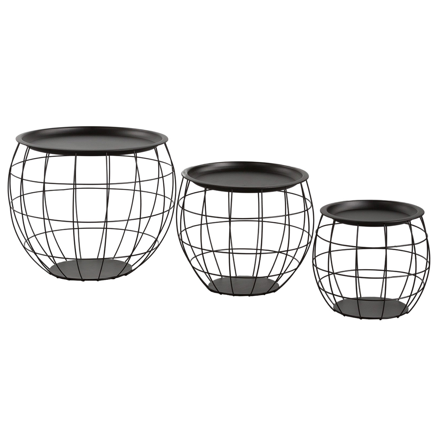 Kit 3 Mesitas de Centro Redondas Baloon Thinia Home Mesitas de Noche y Auxiliares 1